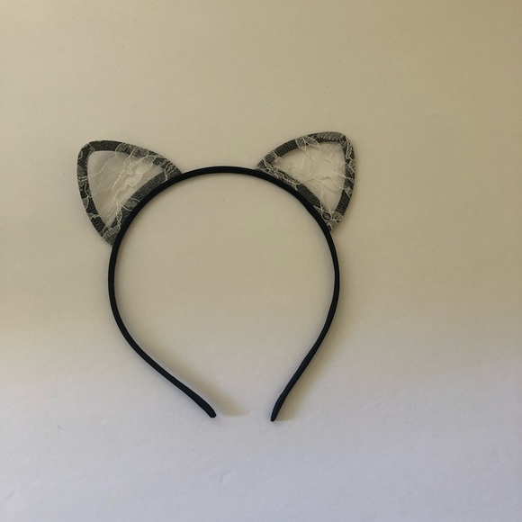 NEW CAT WHITE LACE EARS HEADBAND - Picture 4 of 6